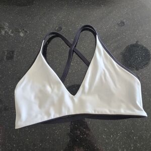Women's White and Black Bralette